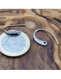 2 Stk. Ohrhaken 14mm, 925 Silber rhodiniert, Strass 2