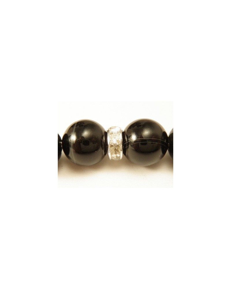 Zwischenteil Strass 7x3mm, Messing versilbert