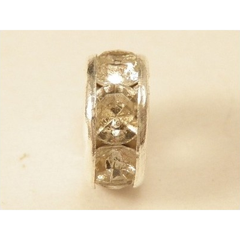 Zwischenteil Strass 7x3mm, Messing versilbert