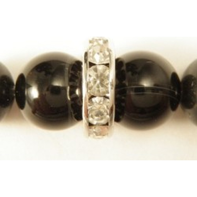 Zwischenteil Strass 12x3.5mm, Messing versilbert