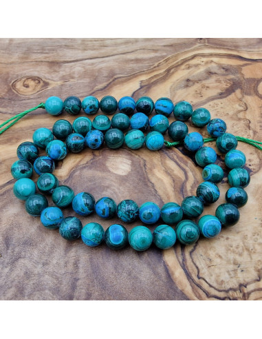 Chrysokoll-Malachitkette 7.5mm
