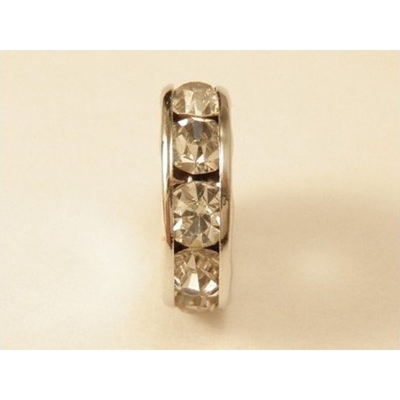 Zwischenteil Strass 12x3.5mm, Messing versilbert