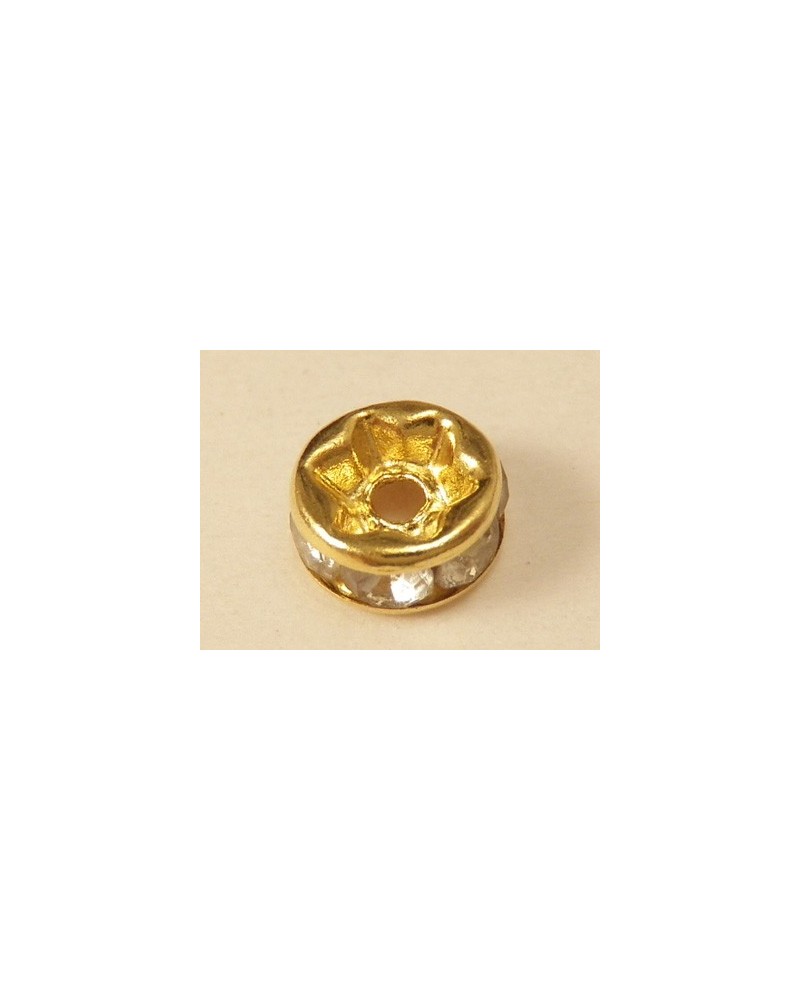 Zwischenteil Strass 5x2.5mm, Messing vergoldet