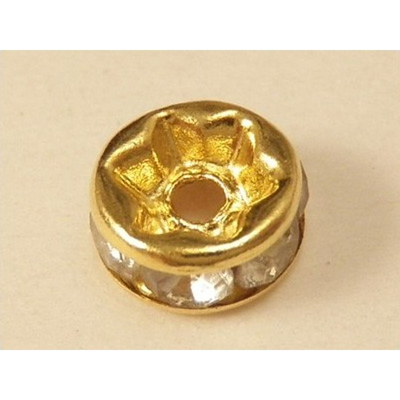 Zwischenteil Strass 5x2.5mm, Messing vergoldet