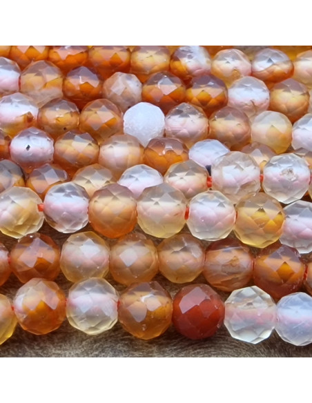 Carneolkette facettiert 3mm