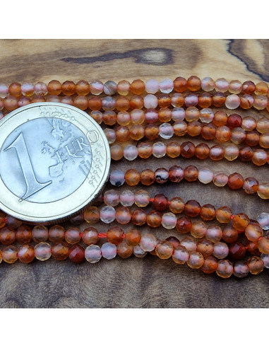 Carneolkette facettiert 3mm