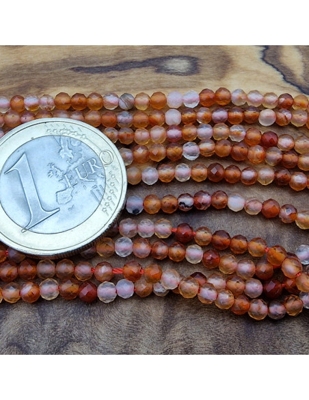 Carneolkette facettiert 3mm