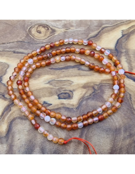 Carneolkette facettiert 3mm