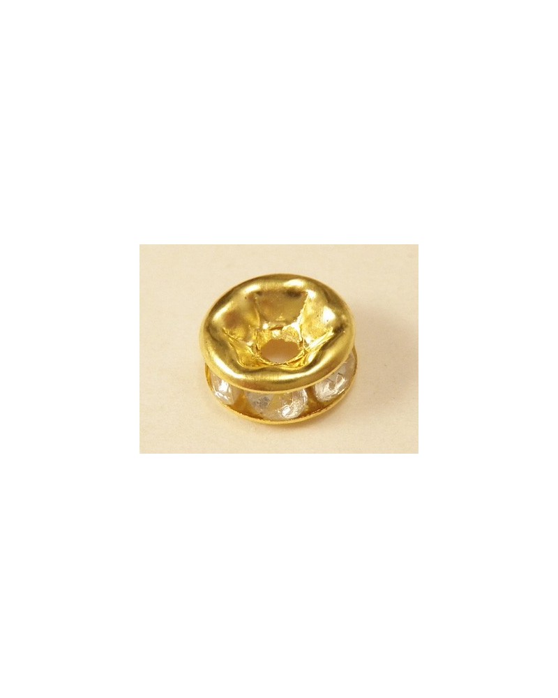 Zwischenteil Strass 6x2.5mm, Messing vergoldet