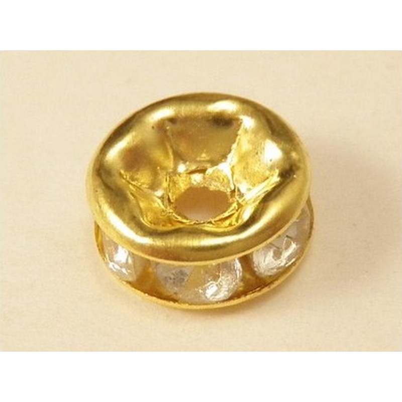 Zwischenteil Strass 6x2.5mm, Messing vergoldet