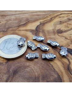 Zwischenteil, Fisch 9x5x3mm, Metall Tibet Style 2