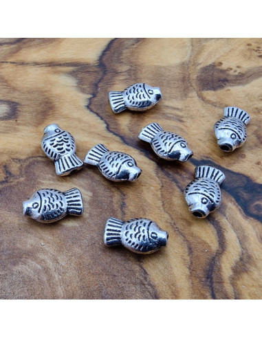 Zwischenteil, Fisch 9x5x3mm, Metall Tibet Style