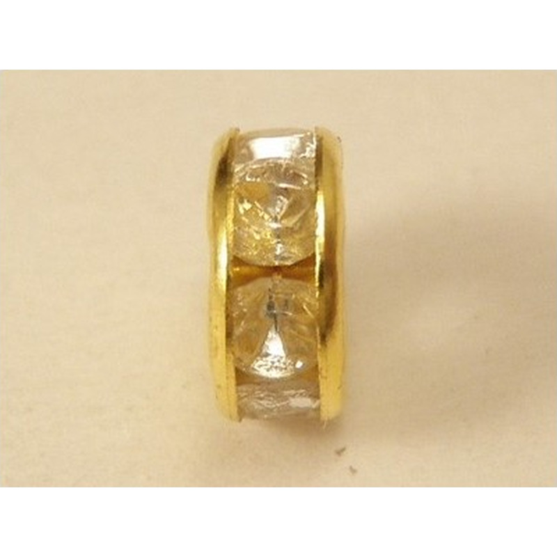 Zwischenteil Strass 6x2.5mm, Messing vergoldet