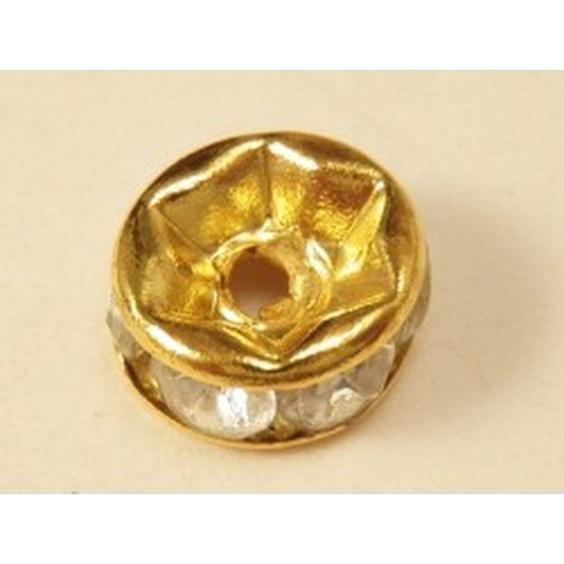 Zwischenteil Strass 7x3mm, Messing vergoldet 2
