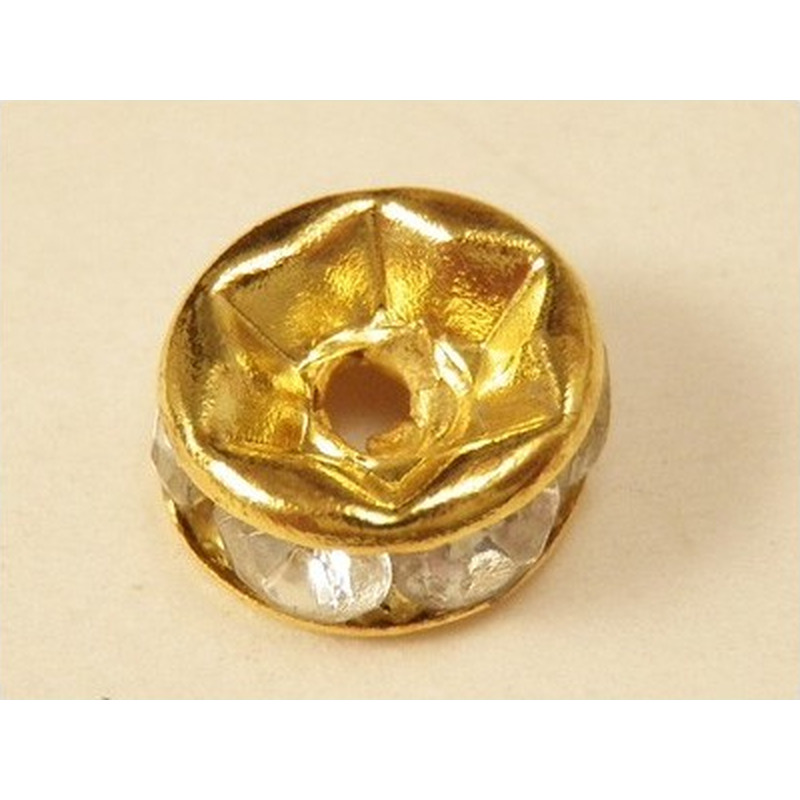 Zwischenteil Strass 7x3mm, Messing vergoldet