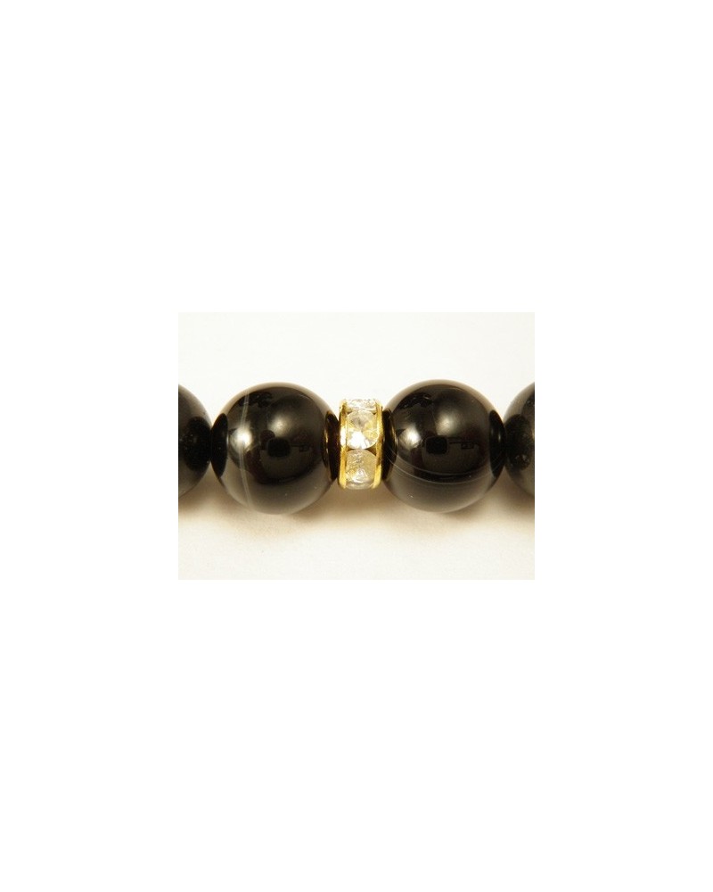 Zwischenteil Strass 7x3mm, Messing vergoldet