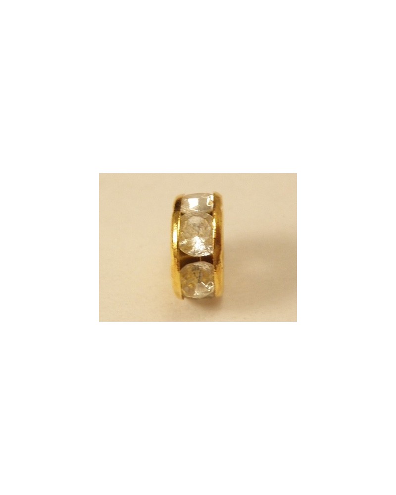Zwischenteil Strass 7x3mm, Messing vergoldet