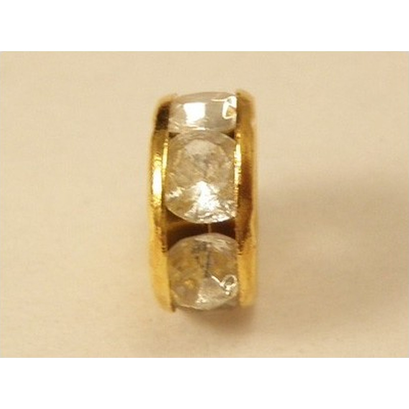 Zwischenteil Strass 7x3mm, Messing vergoldet
