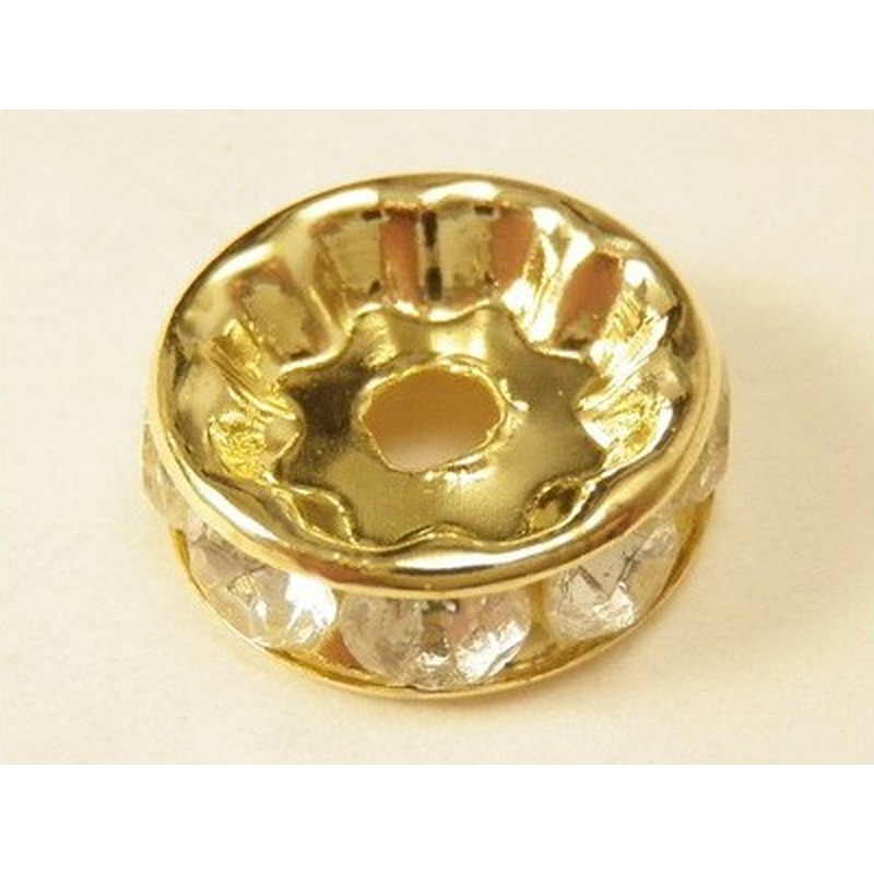 Zwischenteil Strass 10x3.5mm, Messing vergoldet