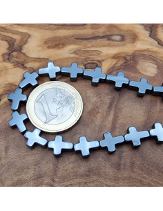 Blutsteinkette (Hämatit) Kreuz 8x10x3mm 2