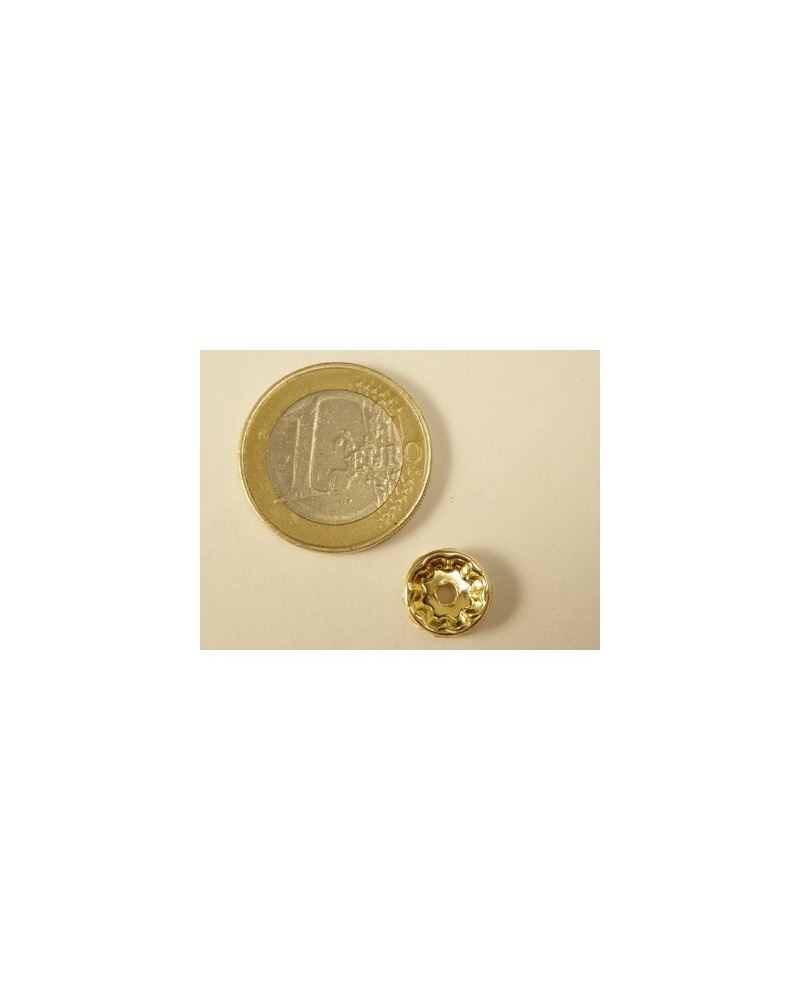 Zwischenteil Strass 10x3.5mm, Messing vergoldet