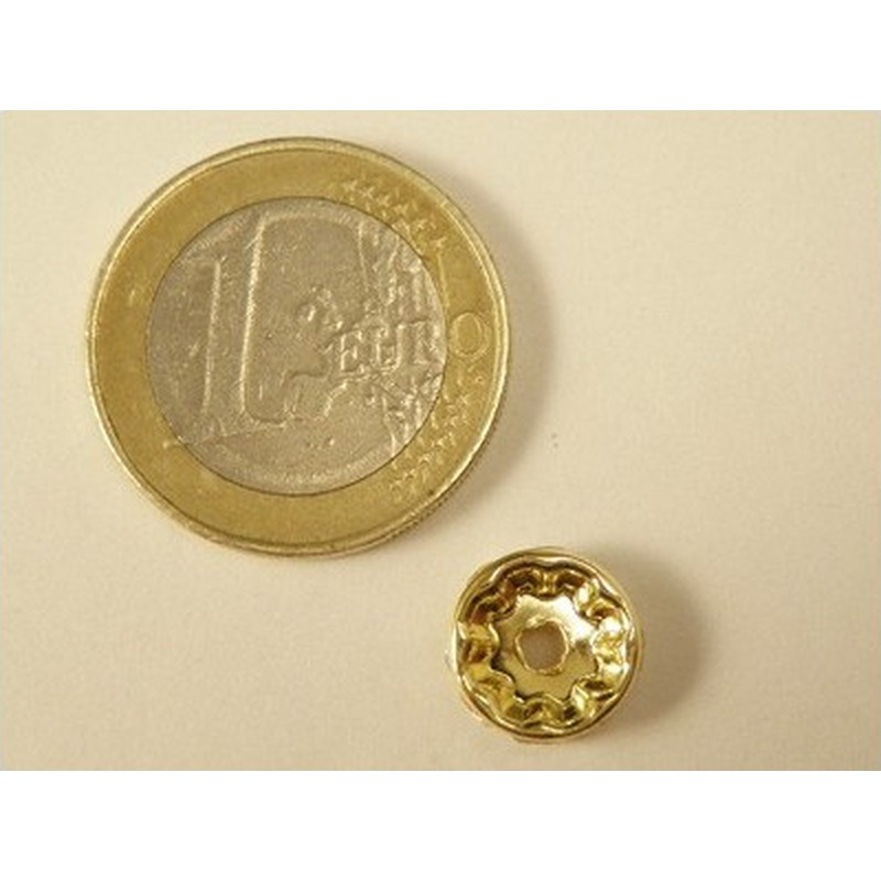 Zwischenteil Strass 10x3.5mm, Messing vergoldet