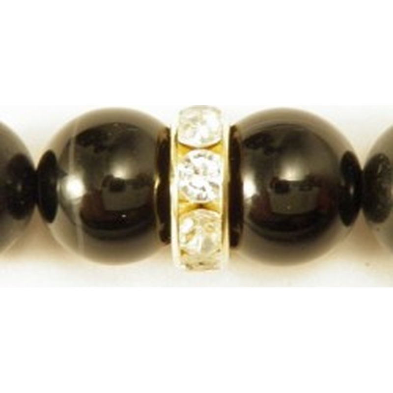 Zwischenteil Strass 10x3.5mm, Messing vergoldet