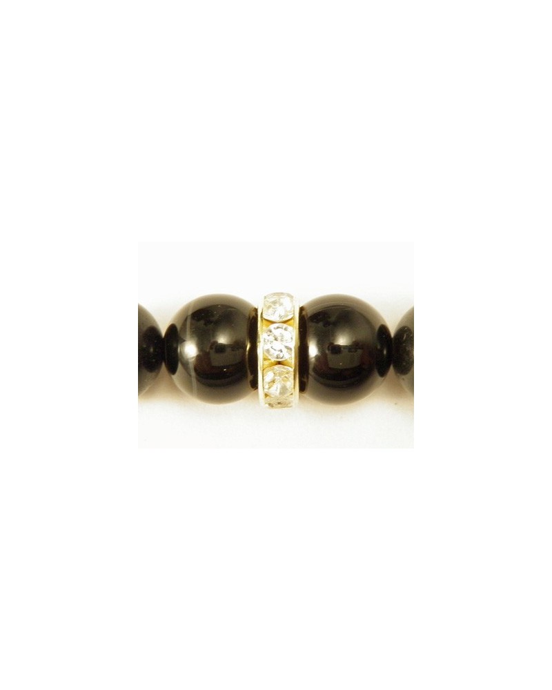 Zwischenteil Strass 10x3.5mm, Messing vergoldet