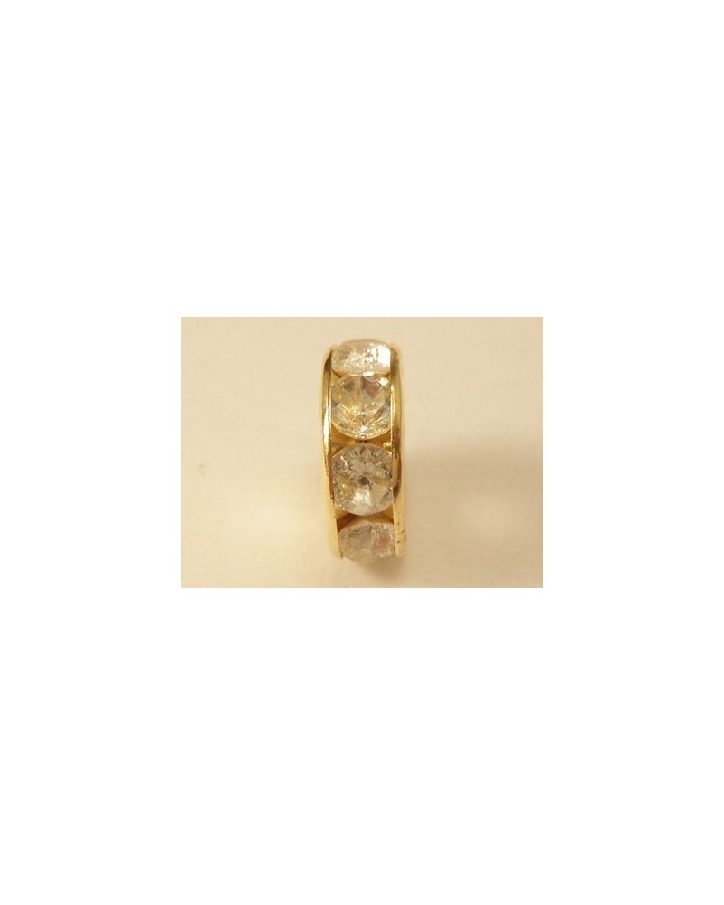 Zwischenteil Strass 10x3.5mm, Messing vergoldet