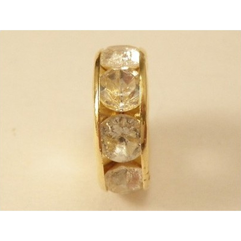Zwischenteil Strass 10x3.5mm, Messing vergoldet