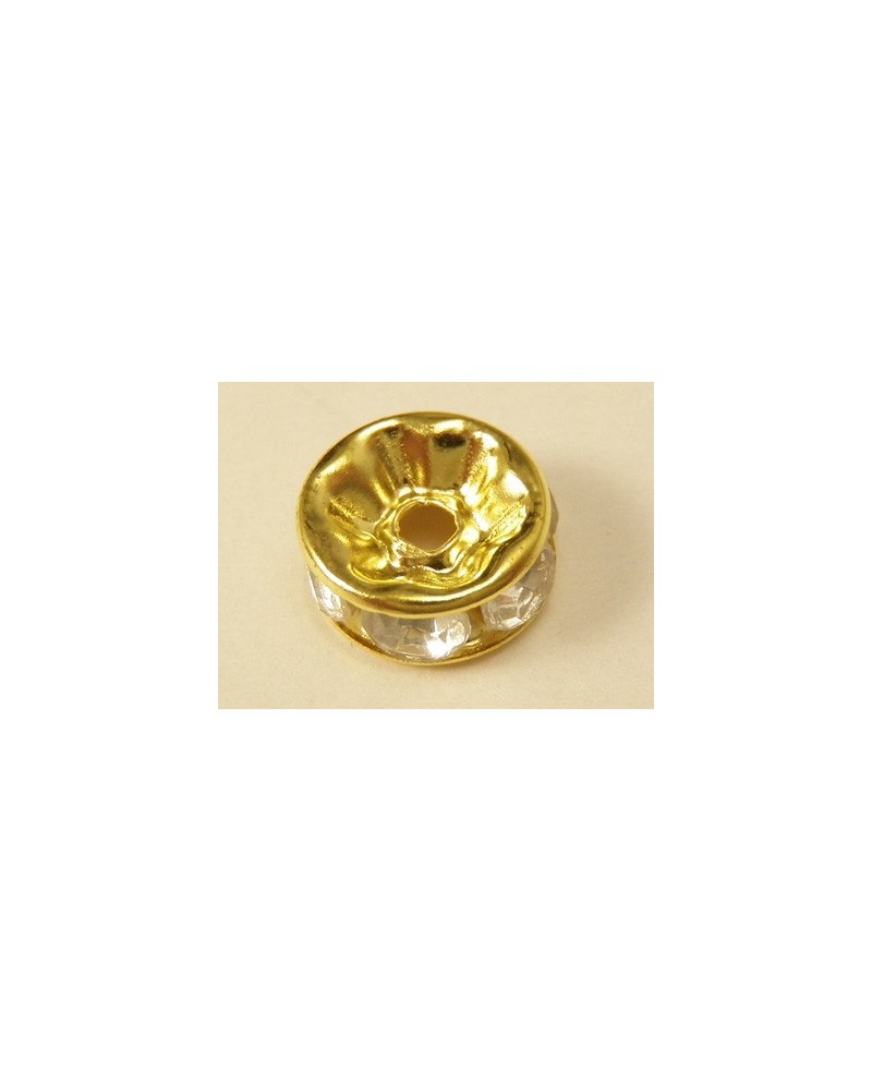 Zwischenteil Strass 8x3.5mm, Messing vergoldet
