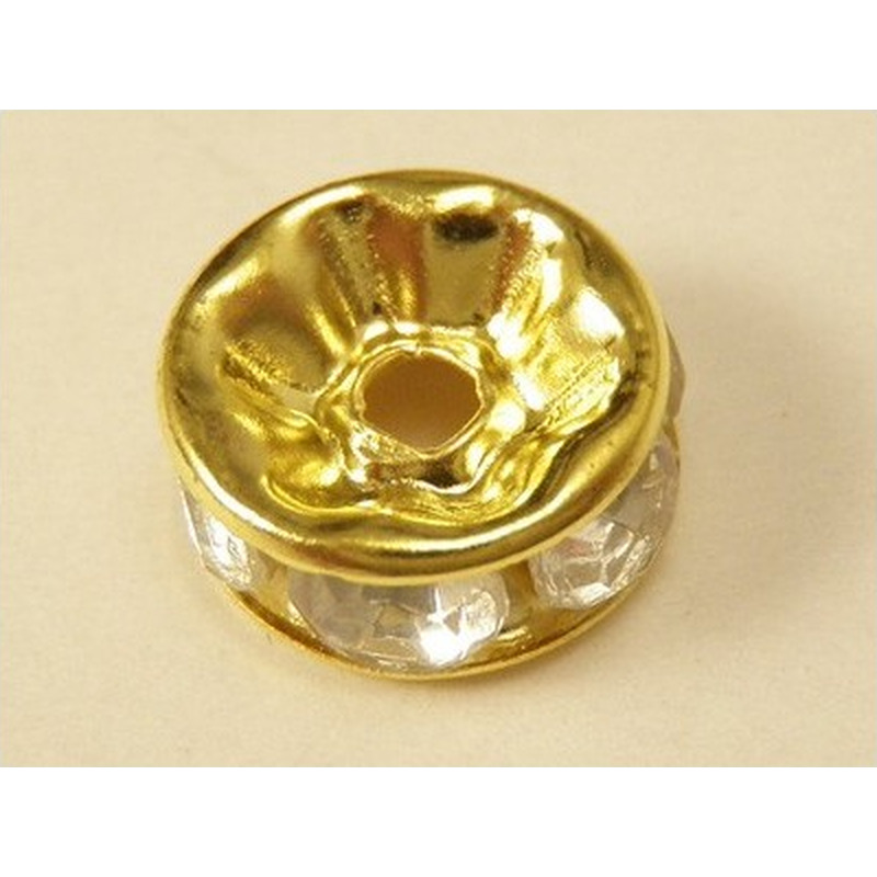 Zwischenteil Strass 8x3.5mm, Messing vergoldet