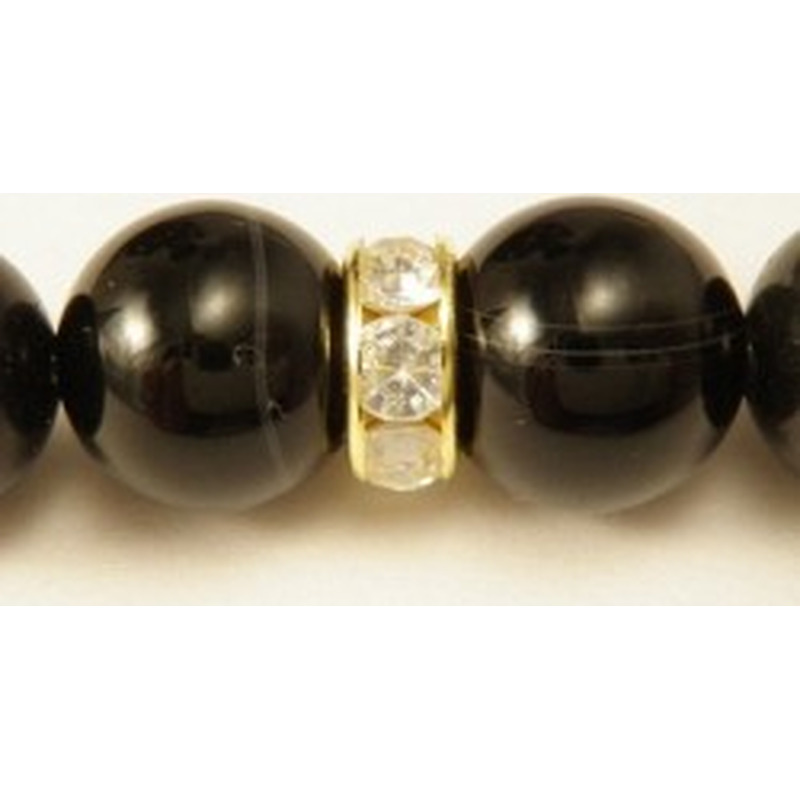 Zwischenteil Strass 8x3.5mm, Messing vergoldet