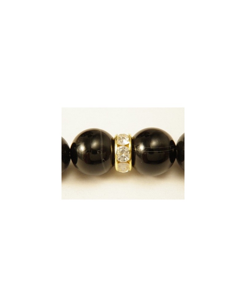 Zwischenteil Strass 8x3.5mm, Messing vergoldet