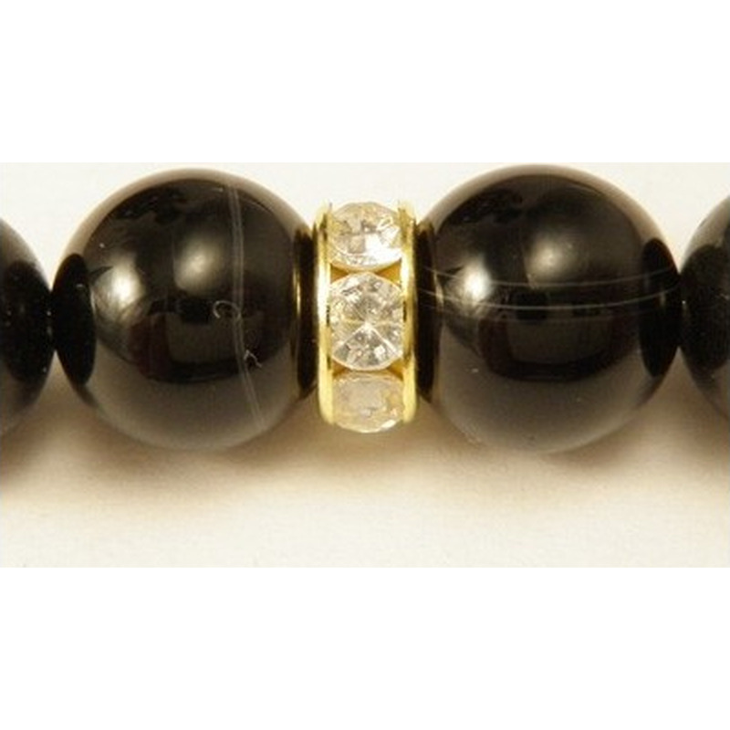 Zwischenteil Strass 8x3.5mm, Messing vergoldet