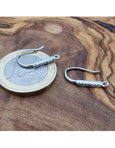 2 Stk. Ohrhaken 16mm, 925 Silber rhodiniert, Strass 2