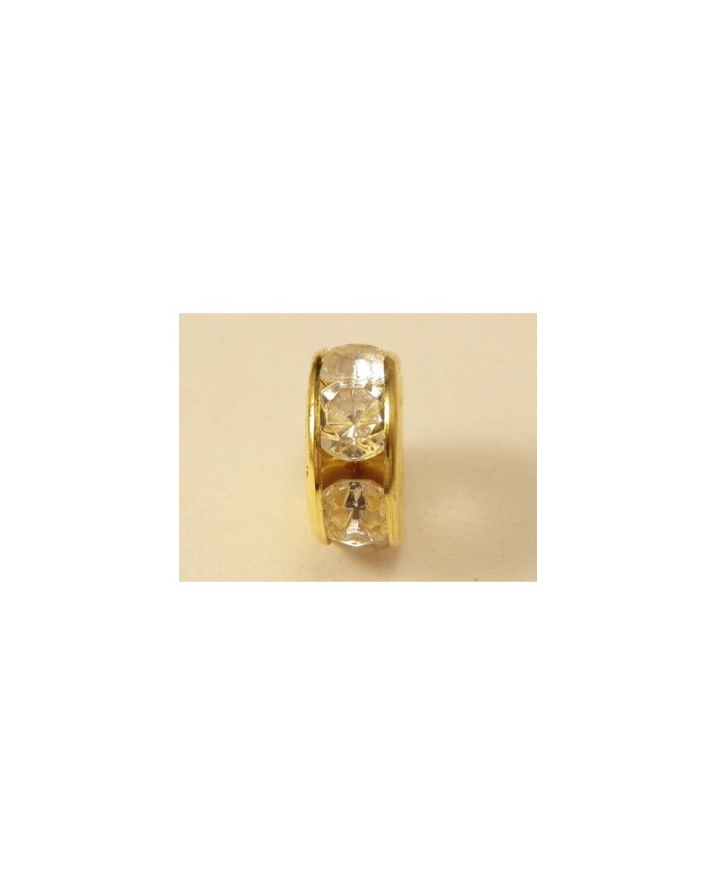 Zwischenteil Strass 8x3.5mm, Messing vergoldet