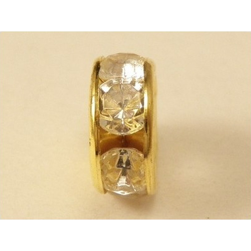 Zwischenteil Strass 8x3.5mm, Messing vergoldet