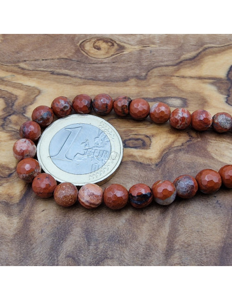 roter Jaspis Kette facettiert 6mm
