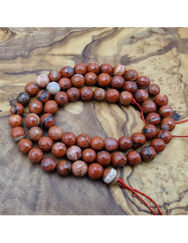 roter Jaspis Kette facettiert 6mm