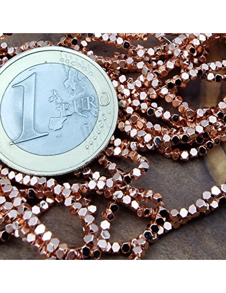 Blutsteinkette Kupfer (Hämatit) 1x1mm