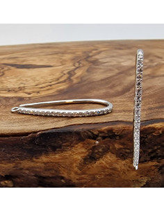 2 Stk. Ohrhaken 30mm, 925 Silber rhodiniert, Strass