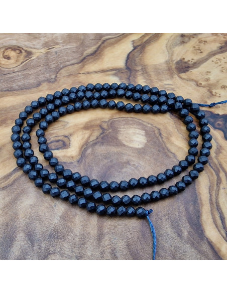 Schungitkette (Shungit) facettiert 3mm