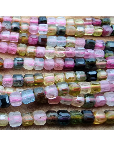 Turmalinkette facettiert 2x2mm