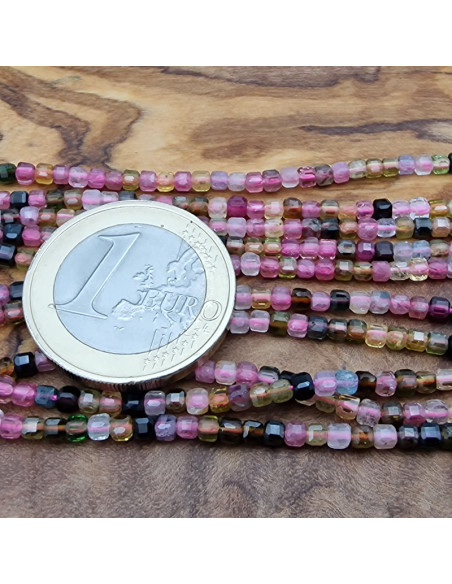 Turmalinkette facettiert 2x2mm