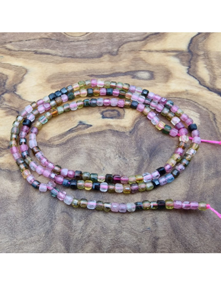 Turmalinkette facettiert 2x2mm