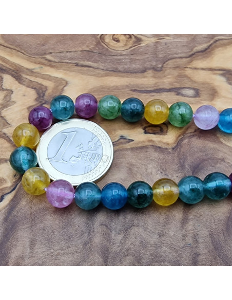 Bergkristallkette 8mm bunt