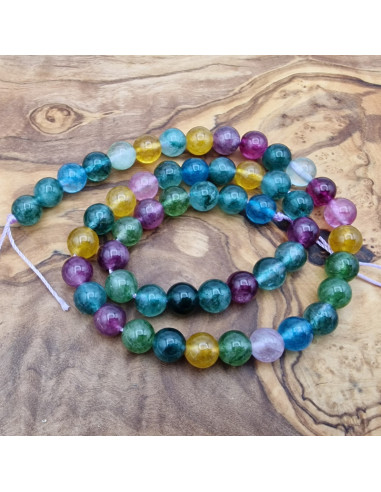 Bergkristallkette 8mm bunt