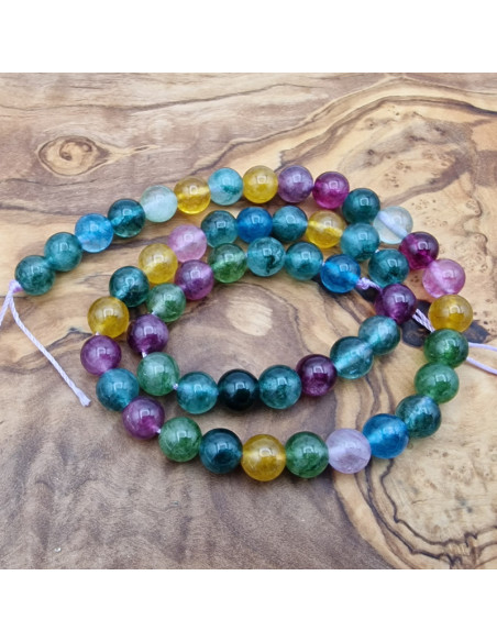 Bergkristallkette 8mm bunt