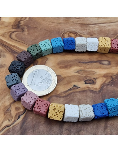 Lavakette 8x8mm multicolor